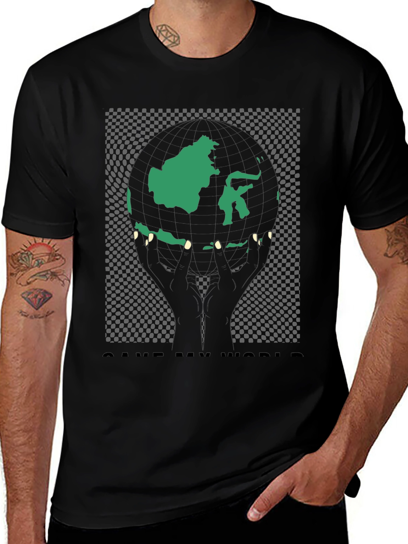 Save My World Graphic Tee - Black