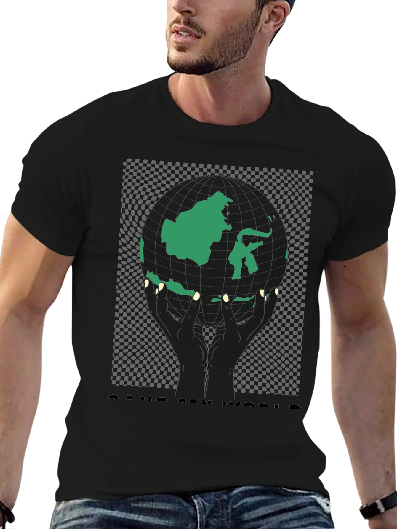 Save My World Graphic Tee - Black