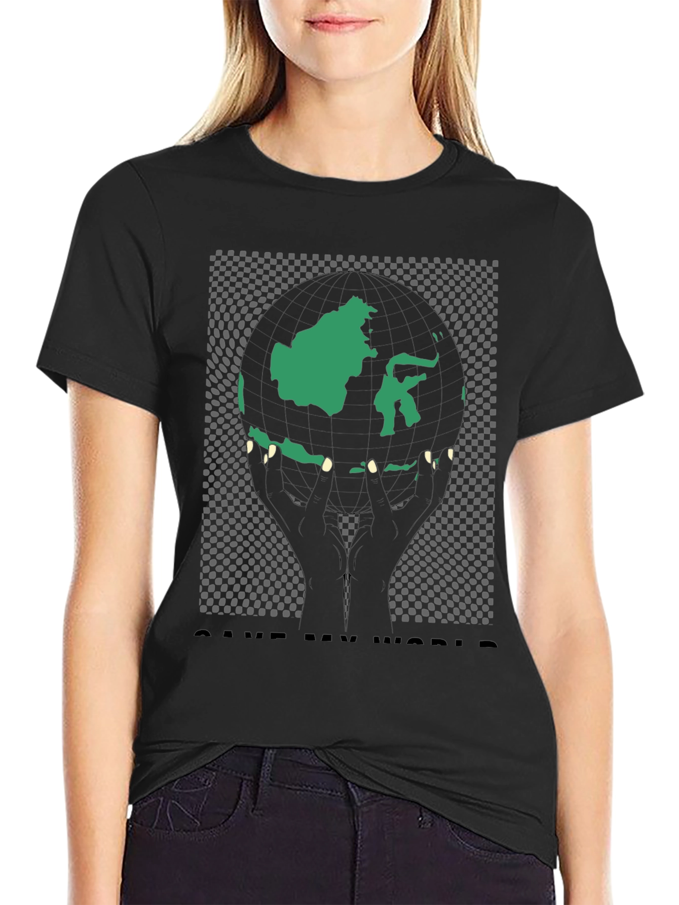 Save My World Graphic Tee - Black