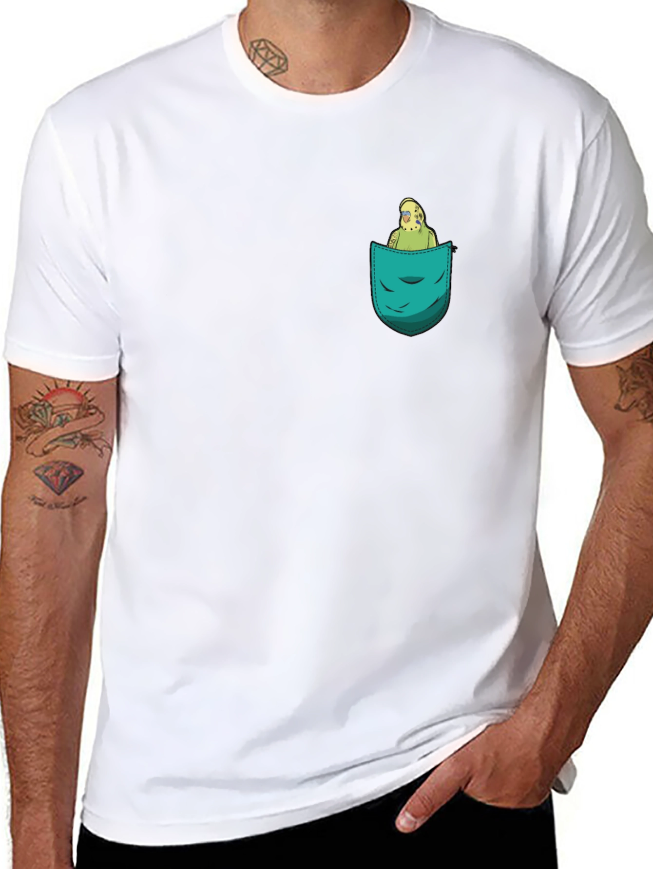 Pocket Parrot Graphic Tee - Quirky Comfort