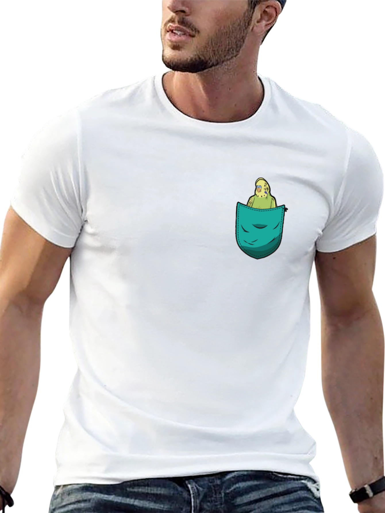 Pocket Parrot Graphic Tee - Quirky Comfort