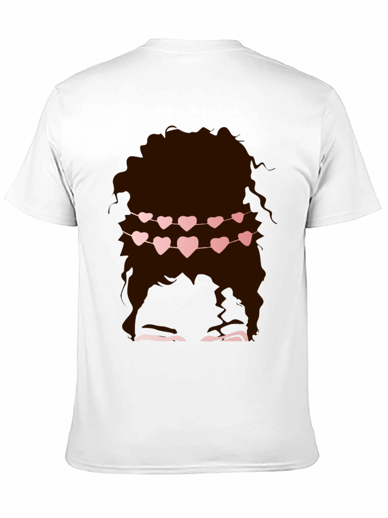Messy Bun Heart Garland Graphic Tee - Valentines Style