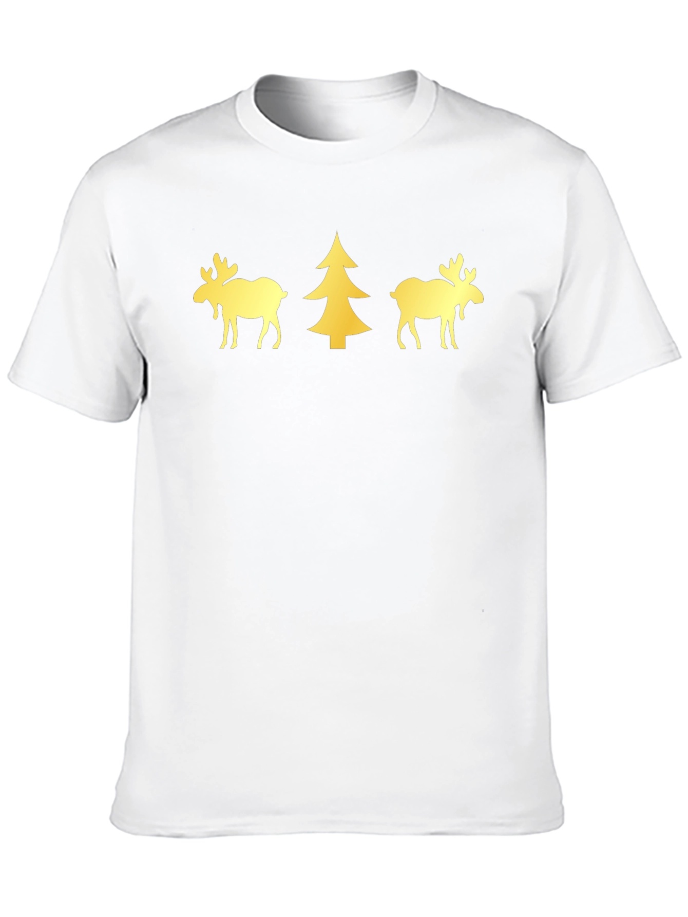 Festive Moose & Tree Graphic Tee - Black