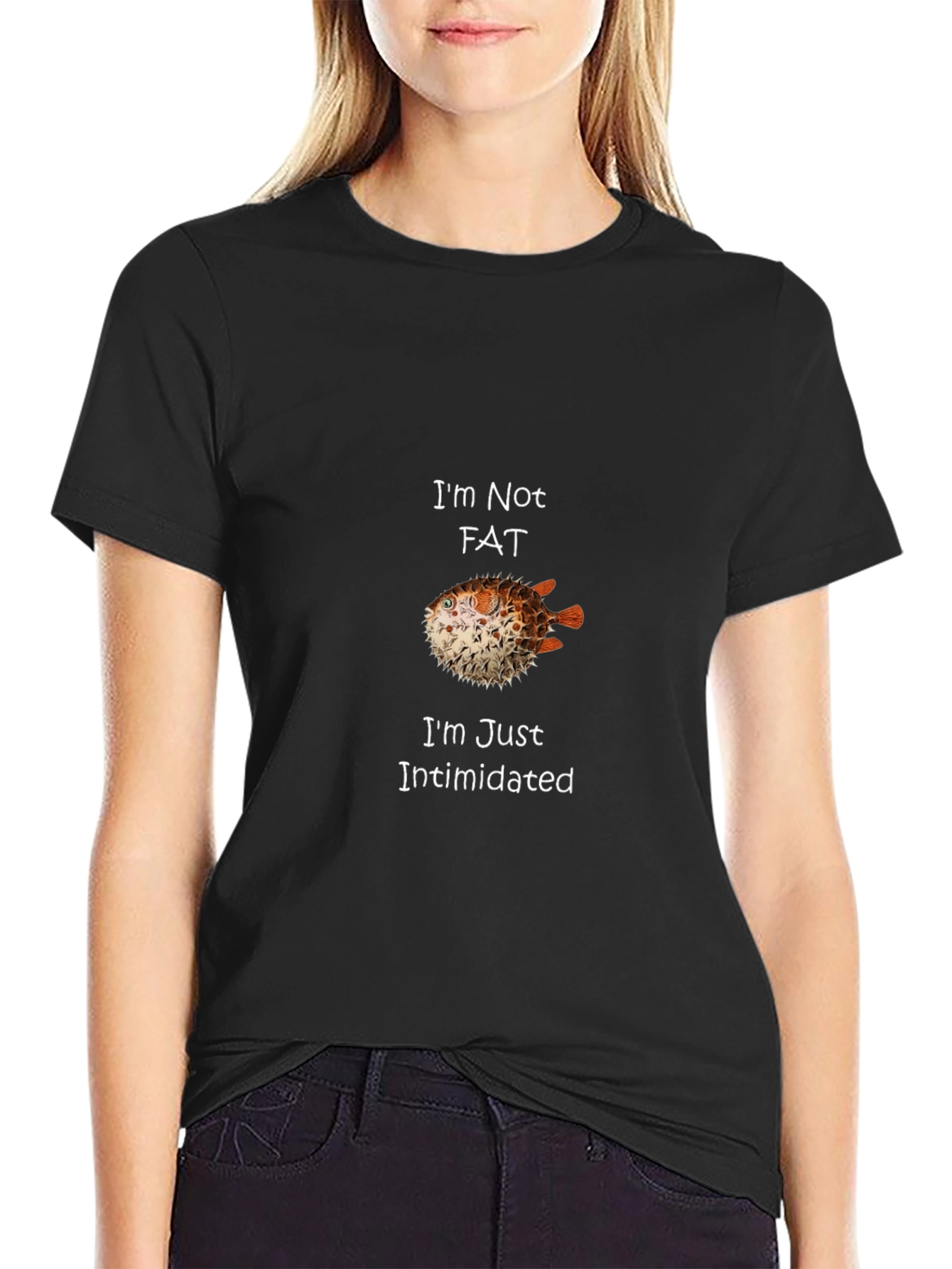 Im Not Fat Im Just Intimidated Pufferfish Graphic Tee
