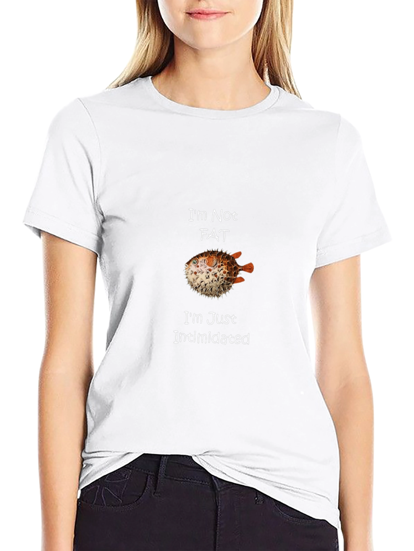 Im Not Fat Im Just Intimidated Pufferfish Graphic Tee
