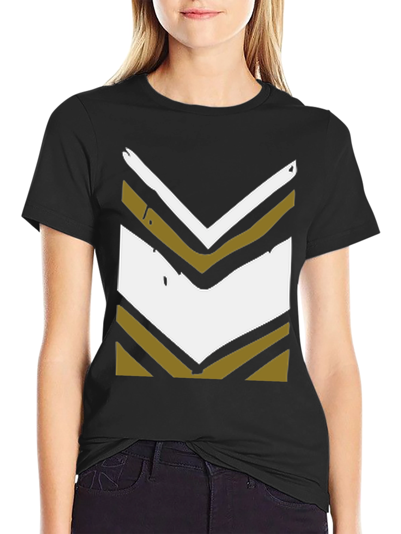 Retro Chevron Graphic Tee - Black