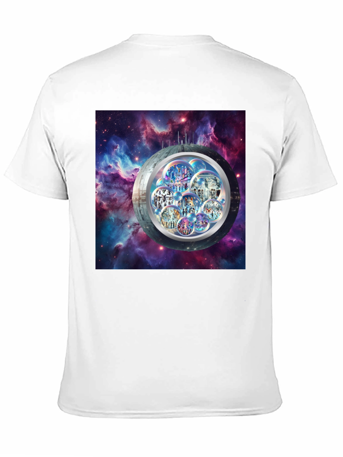 Galaxy Bubble World Black T-Shirt