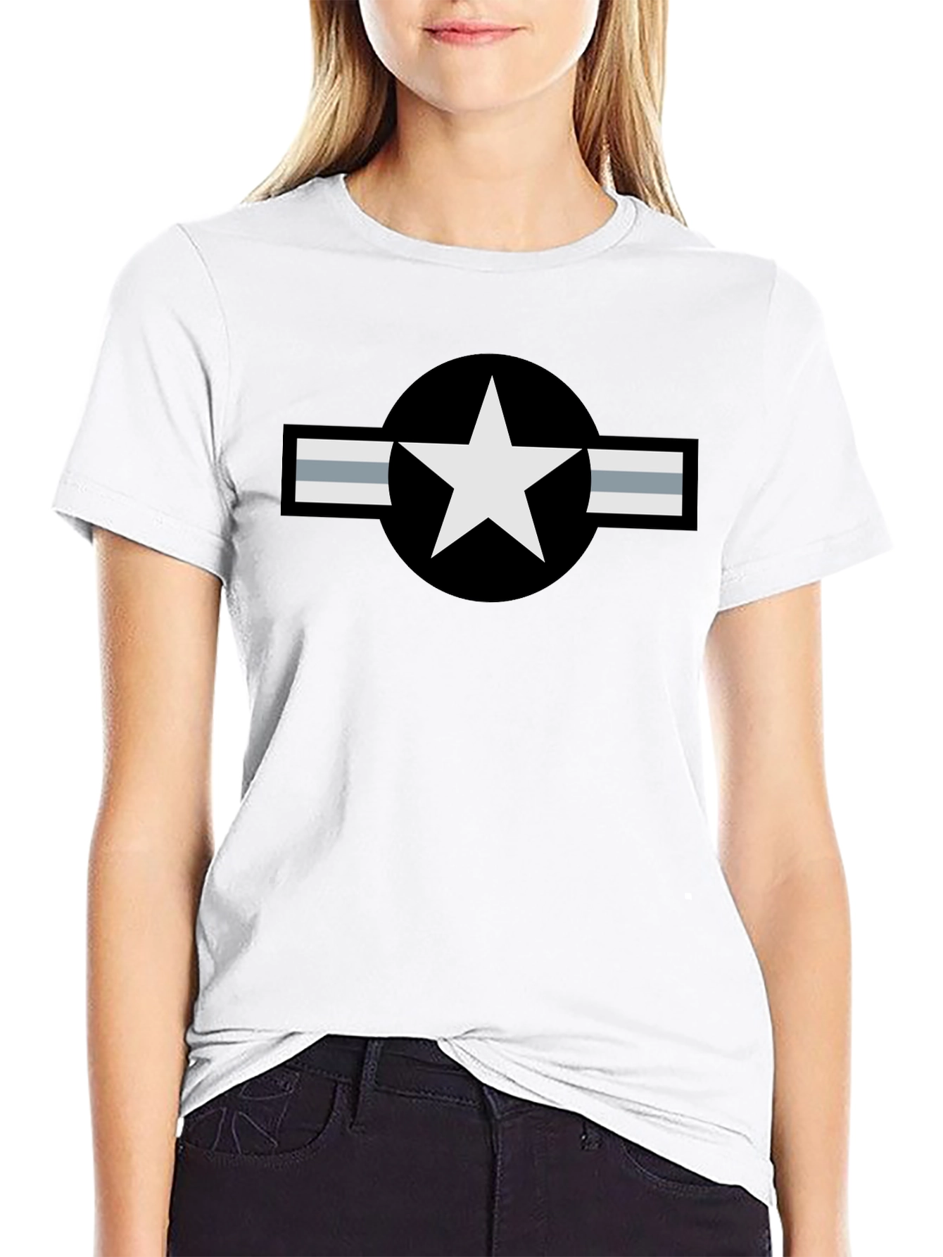 Military Star Logo Black T-Shirt