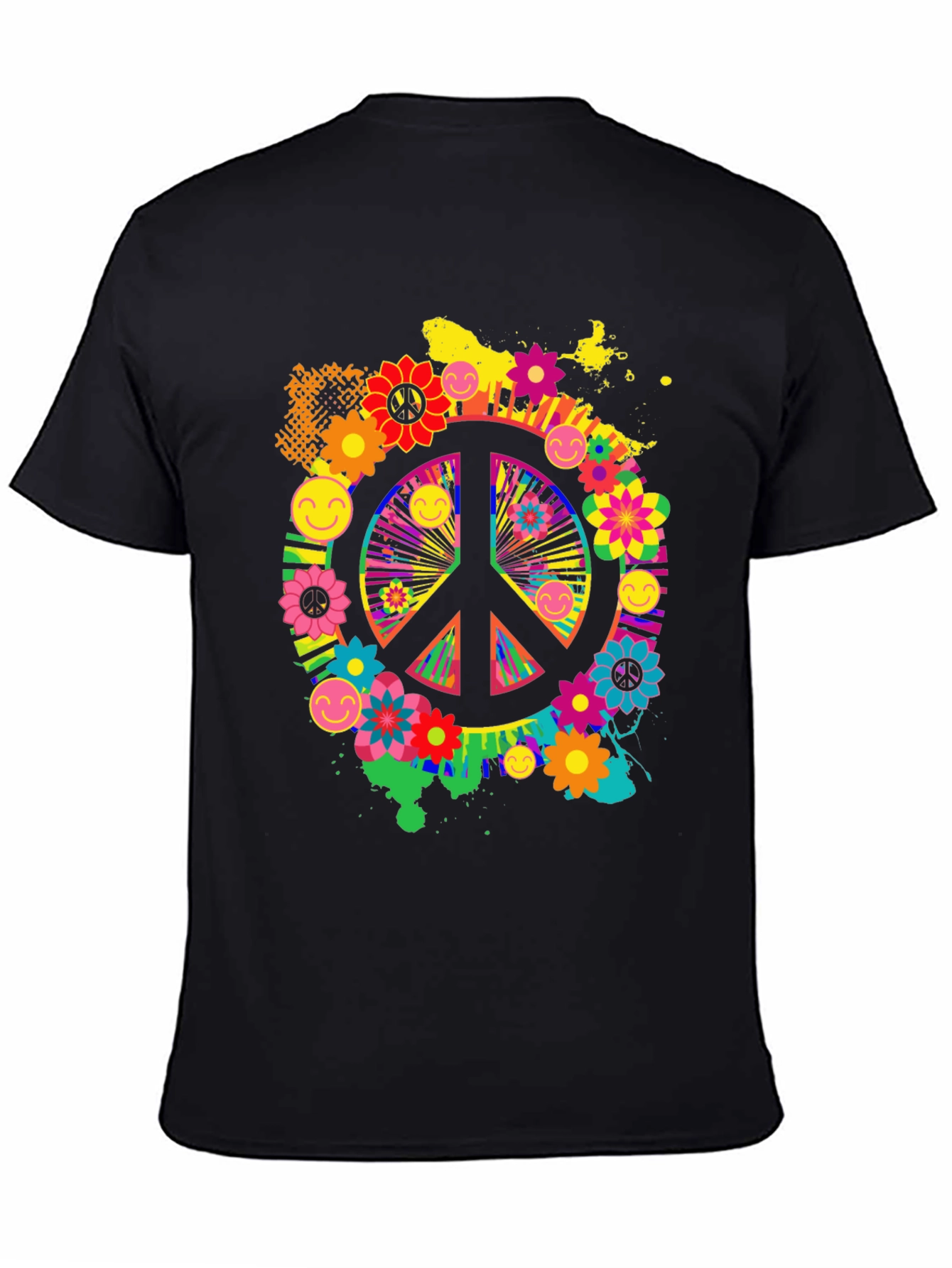 Groovy Peace Sign Graphic Tee - Retro Style
