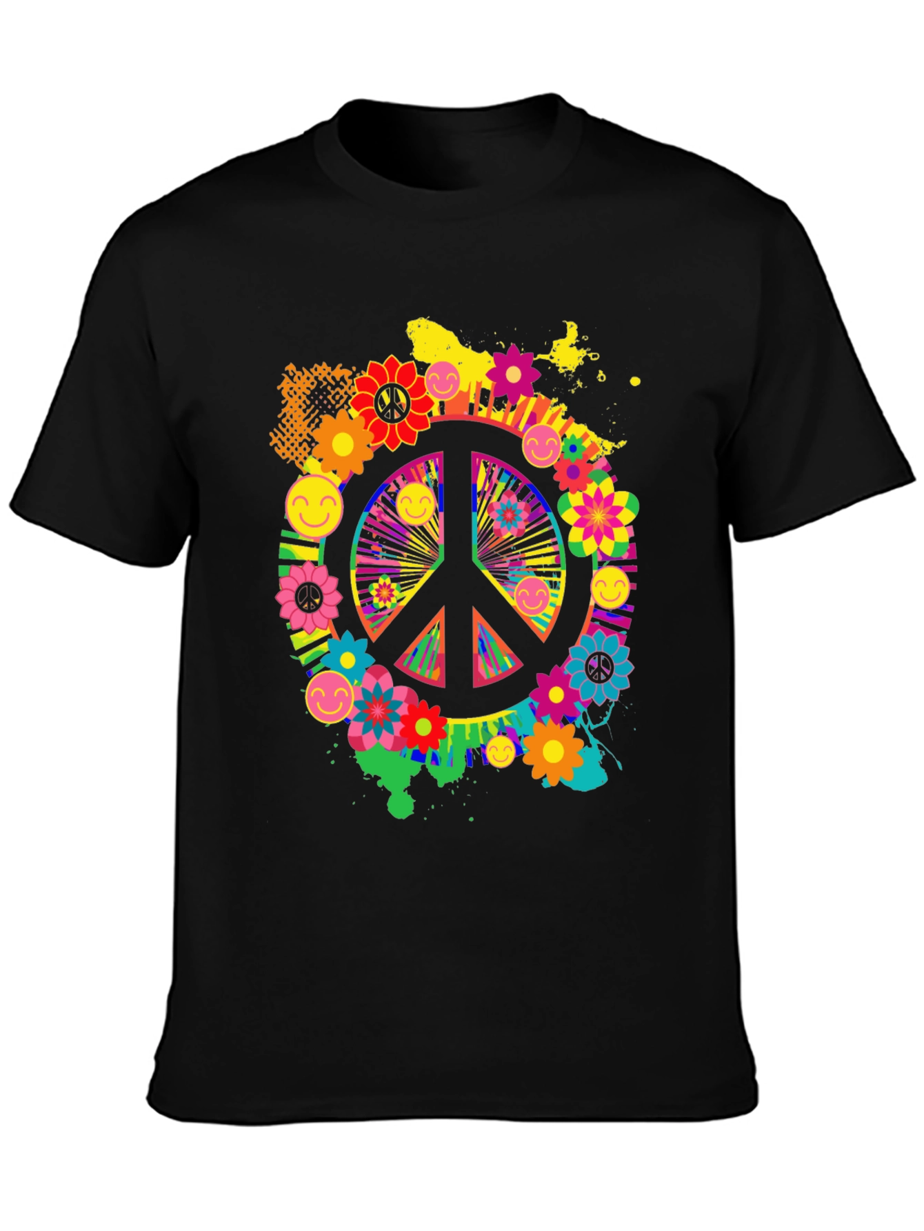Groovy Peace Sign Graphic Tee - Retro Style