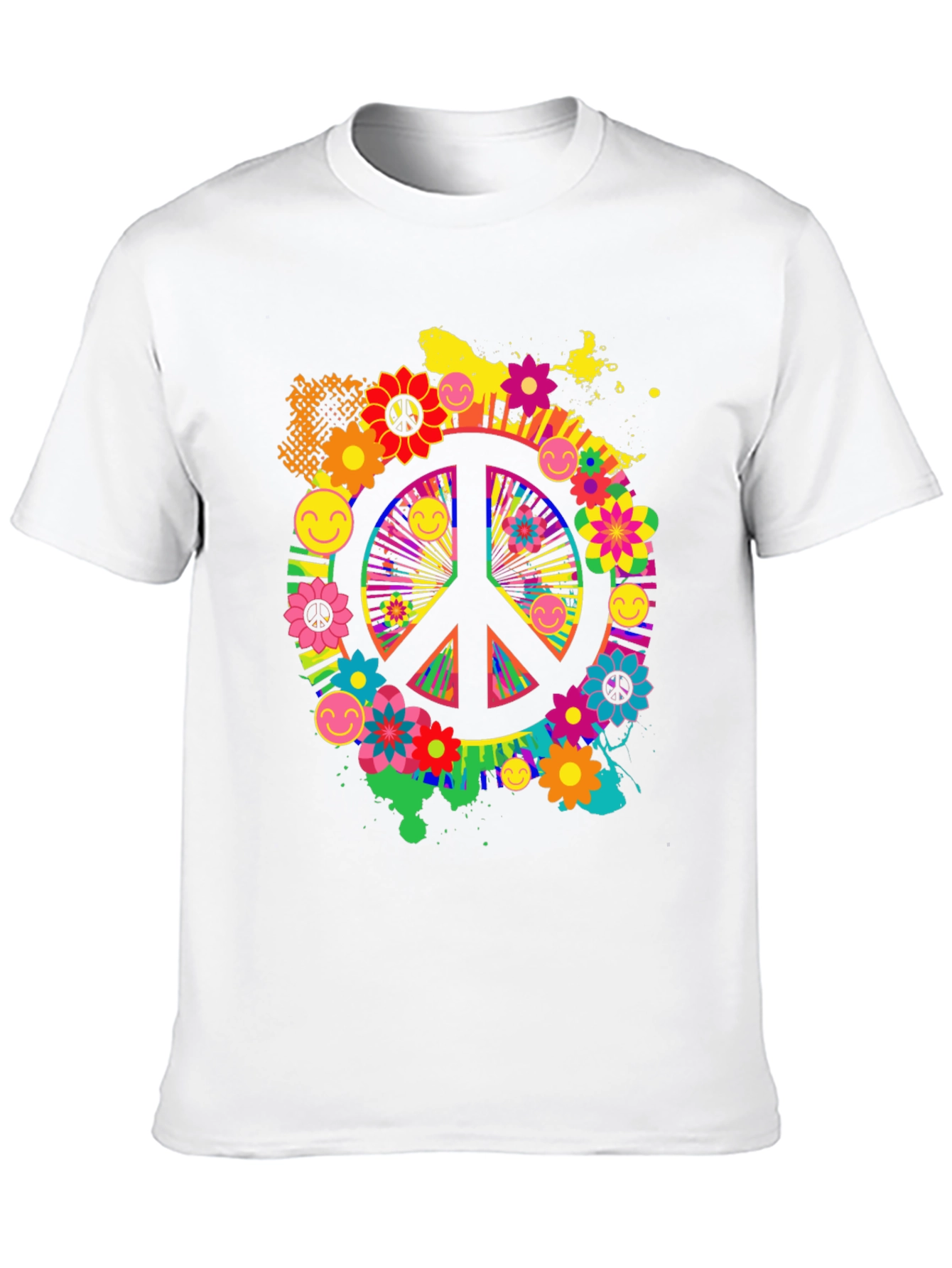 Groovy Peace Sign Graphic Tee - Retro Style