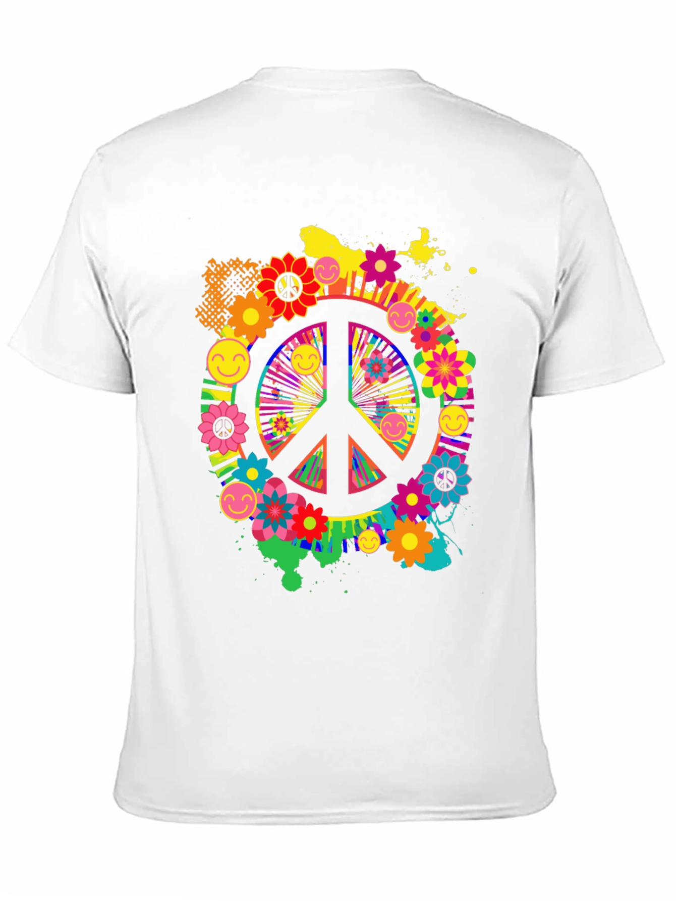 Groovy Peace Sign Graphic Tee - Retro Style
