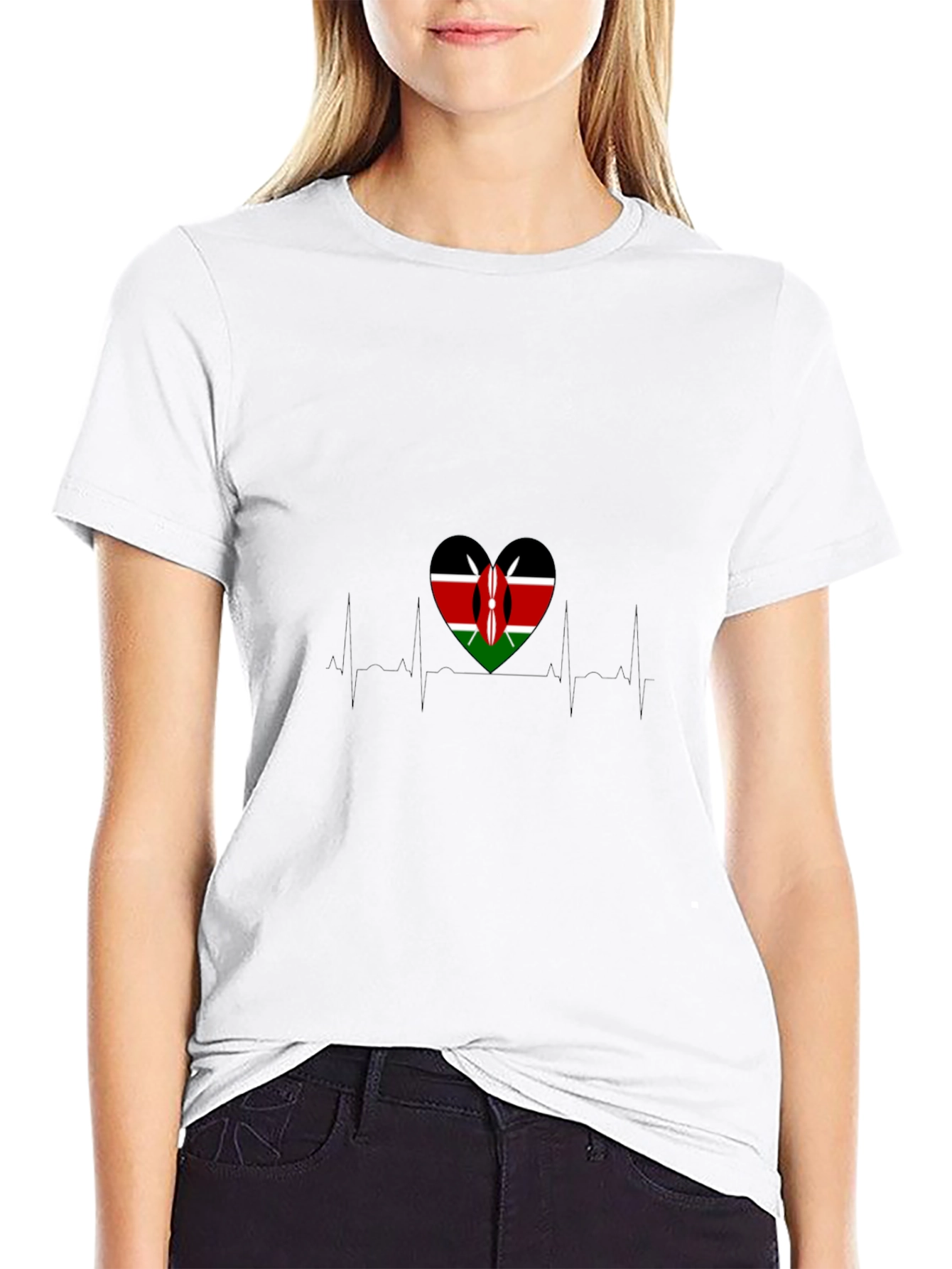 Kenyan Flag Heartbeat T-Shirt