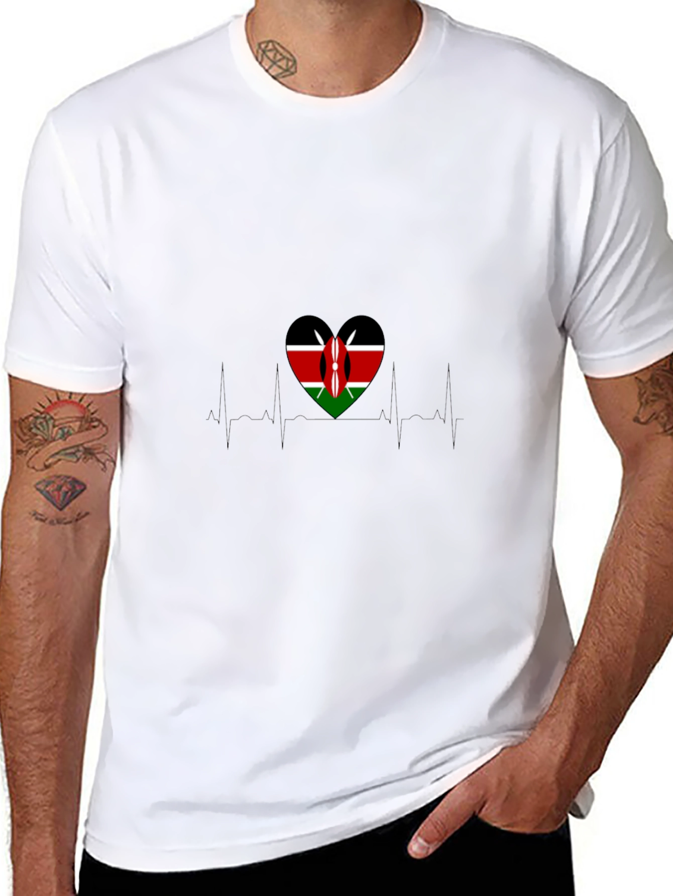 Kenyan Flag Heartbeat T-Shirt