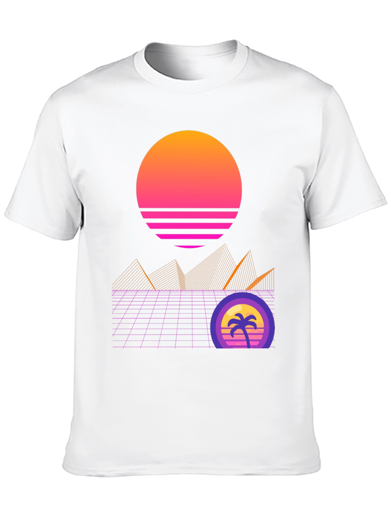 Retro Sunset Graphic T-Shirt - Black