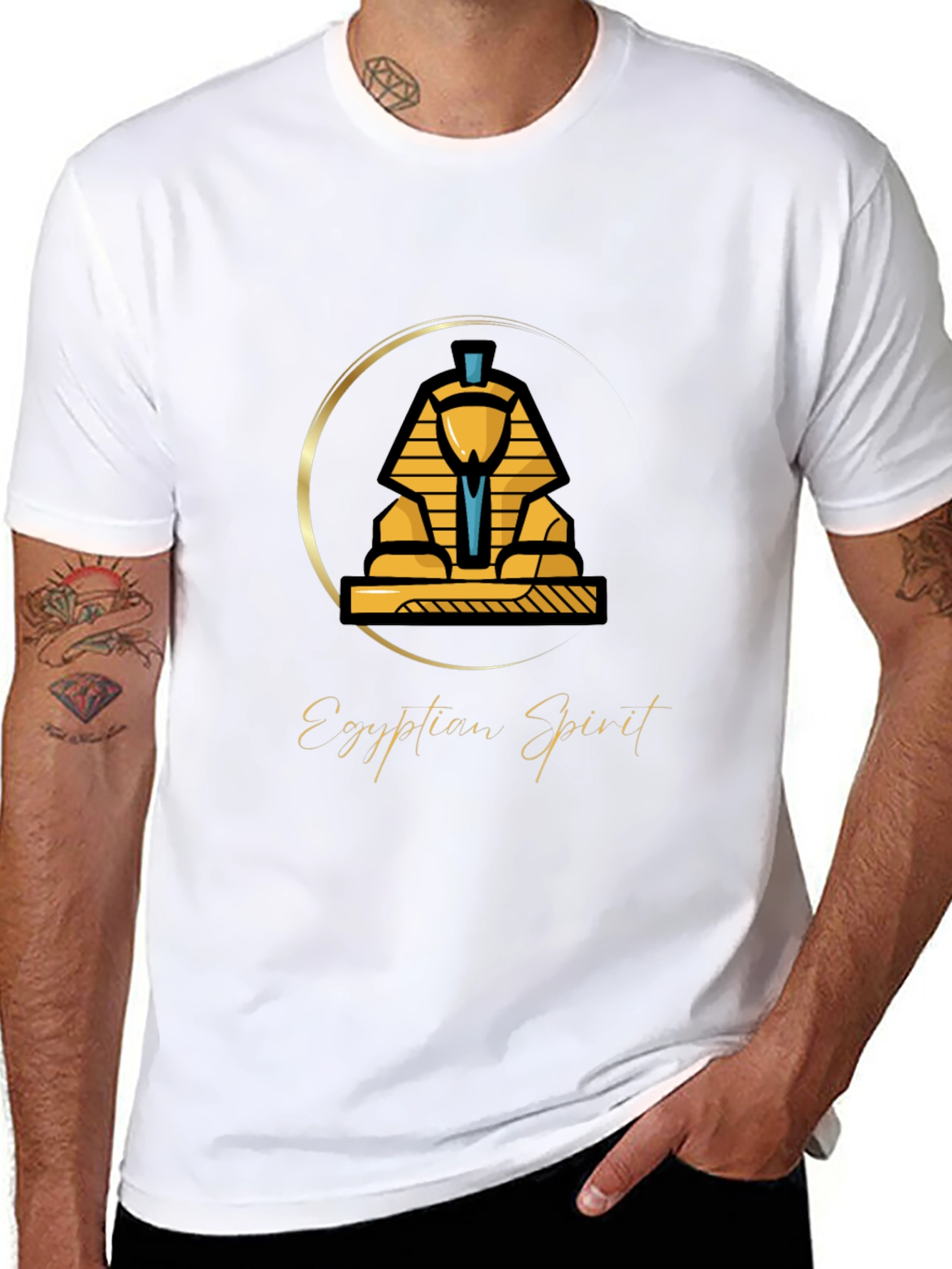 Egyptian Spirit Sphinx Graphic T-Shirt