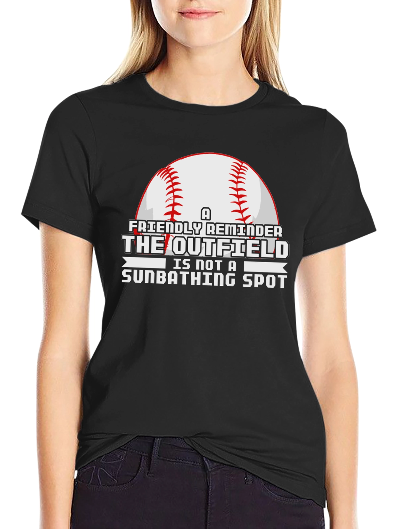 Outfield Sunbathing Baseball T-Shirt