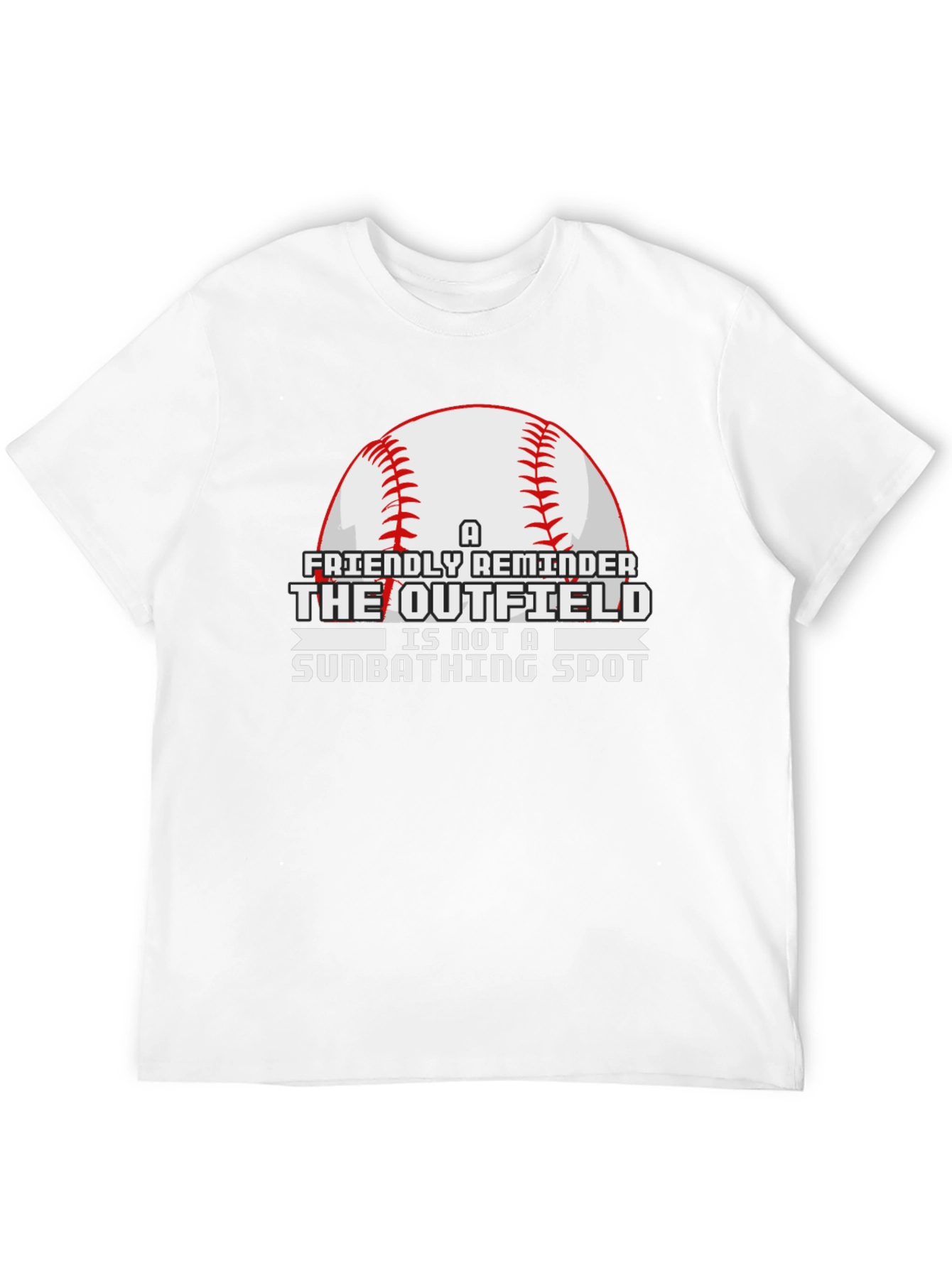 Outfield Sunbathing Baseball T-Shirt