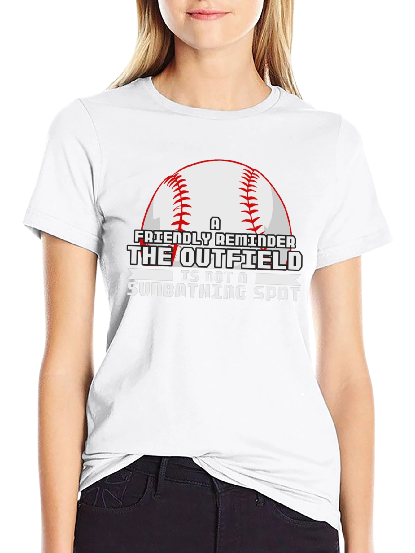 Outfield Sunbathing Baseball T-Shirt