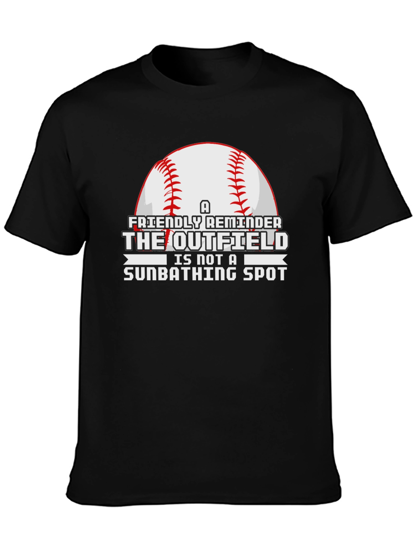 Outfield Sunbathing Baseball T-Shirt