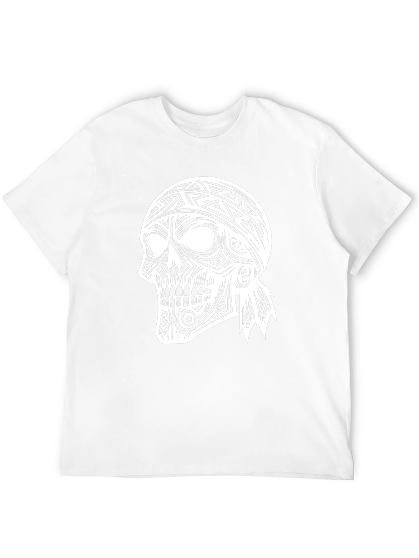 Skull Graphic Tee - Tribal Bandana Design