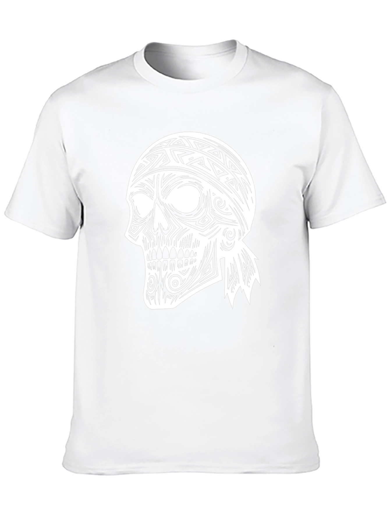 Skull Graphic Tee - Tribal Bandana Design