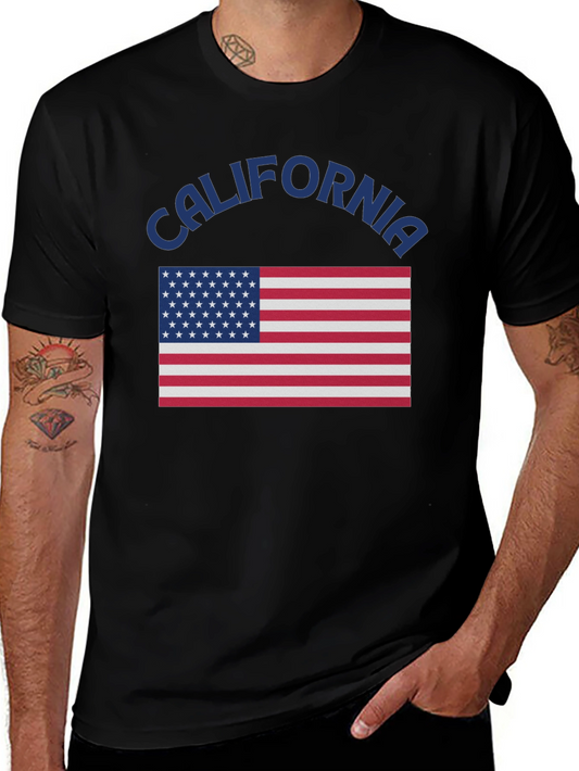 California US Flag Graphic Tee - Patriotic Pride
