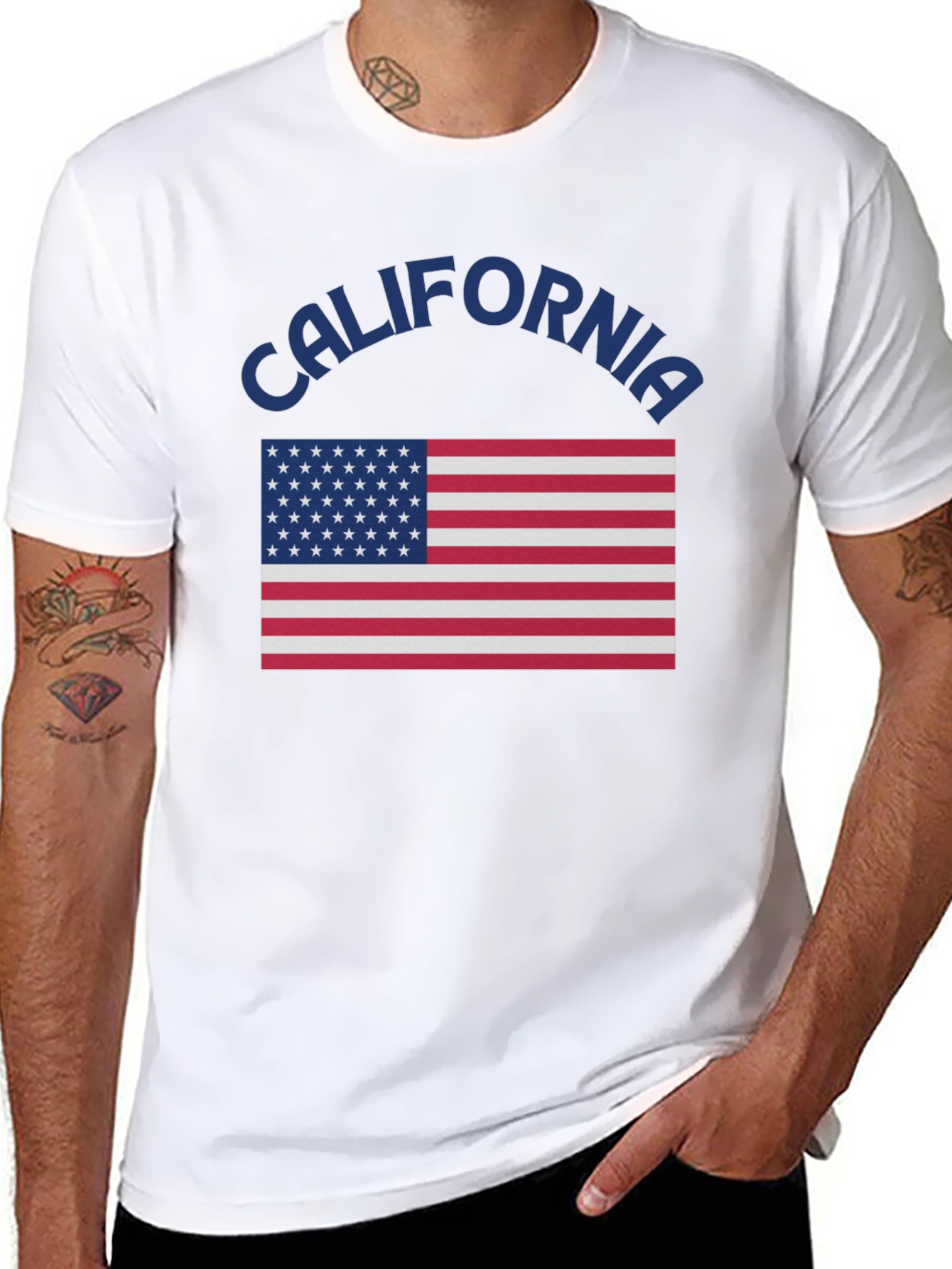 California US Flag Graphic Tee - Patriotic Pride