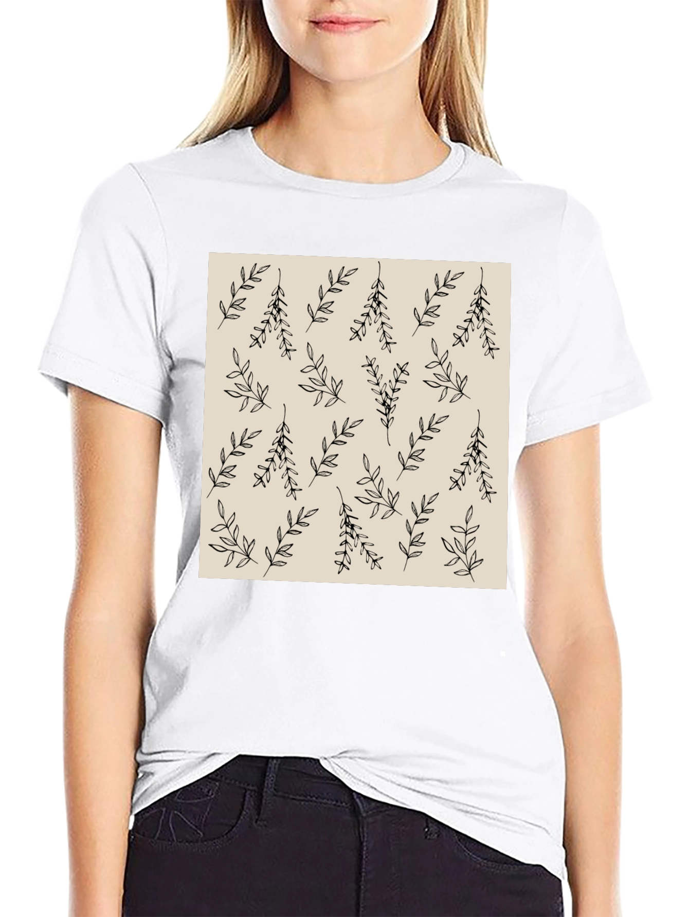 Botanical Print Crew Neck T-Shirt