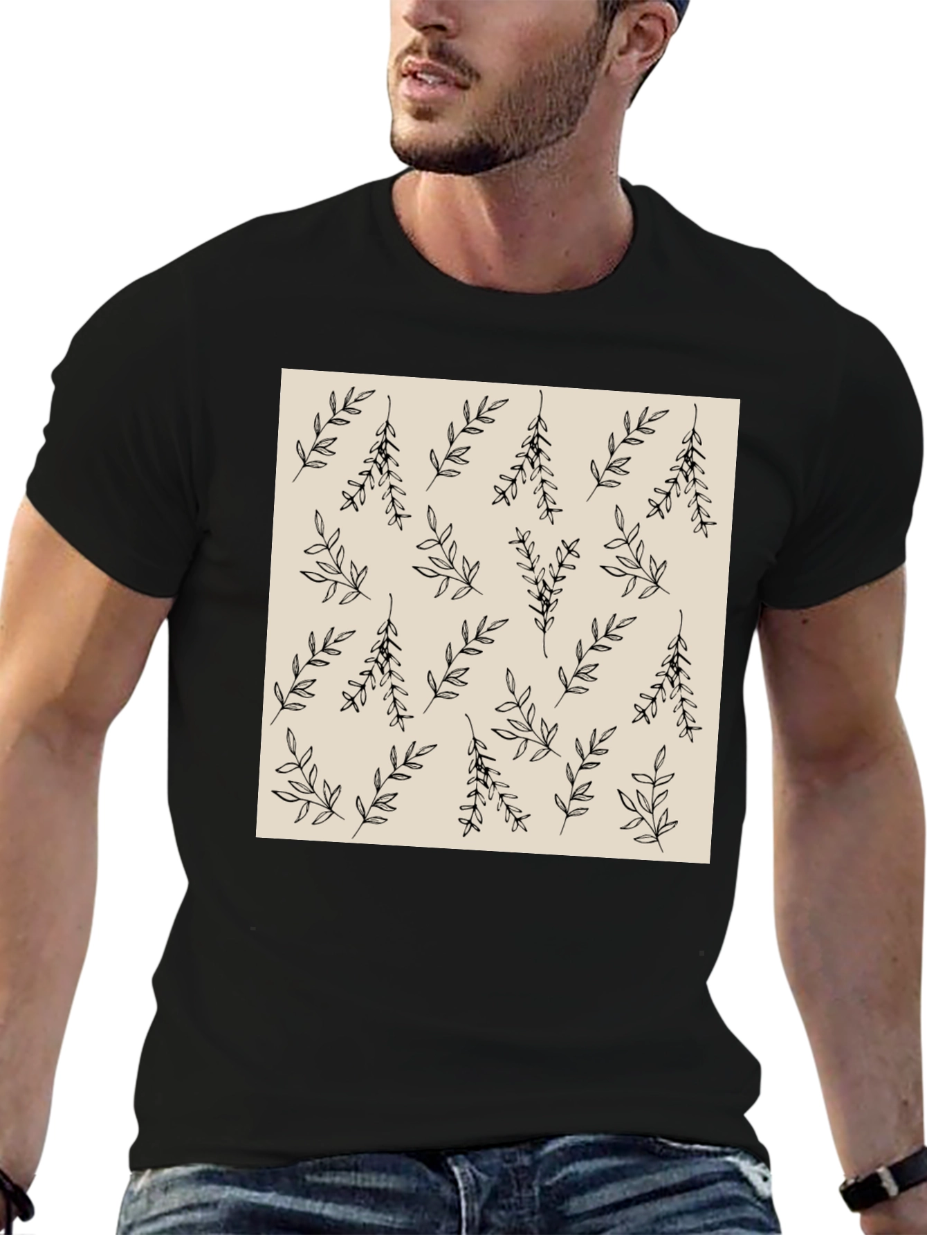 Botanical Print Crew Neck T-Shirt