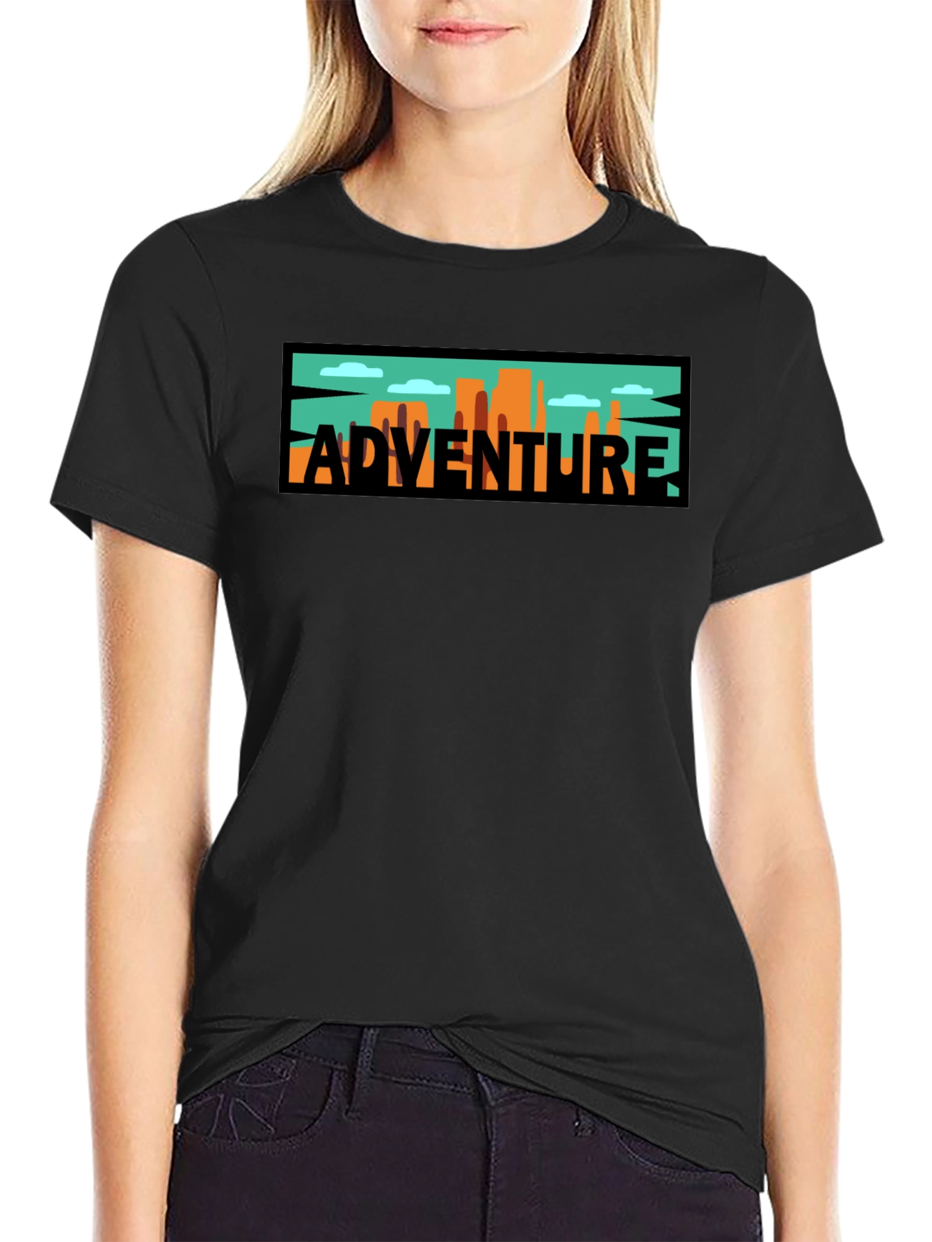 Adventure Graphic Tee - Black Cotton Blend