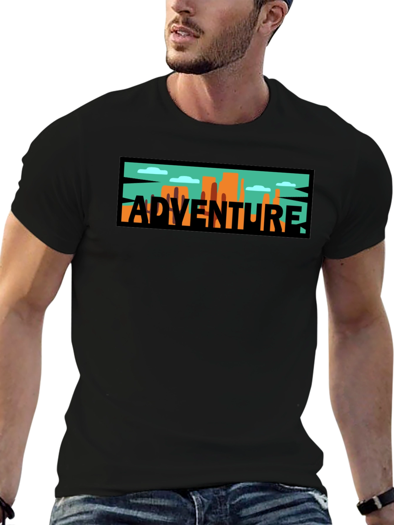 Adventure Graphic Tee - Black Cotton Blend