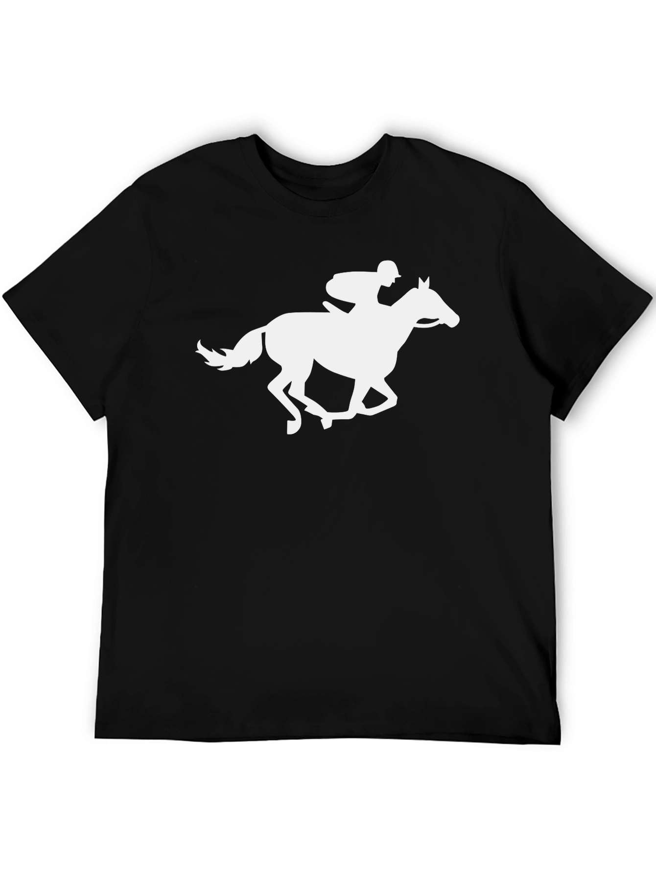 Horse Racing Silhouette Black T-Shirt