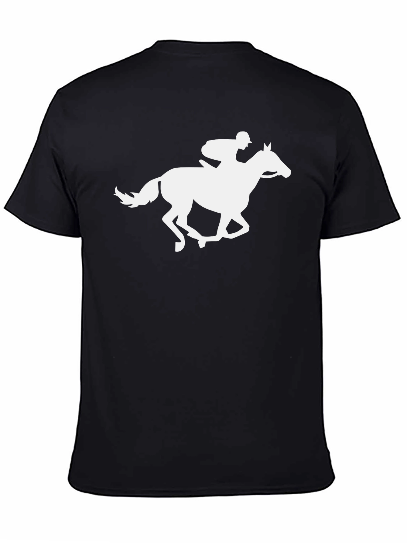 Horse Racing Silhouette Black T-Shirt