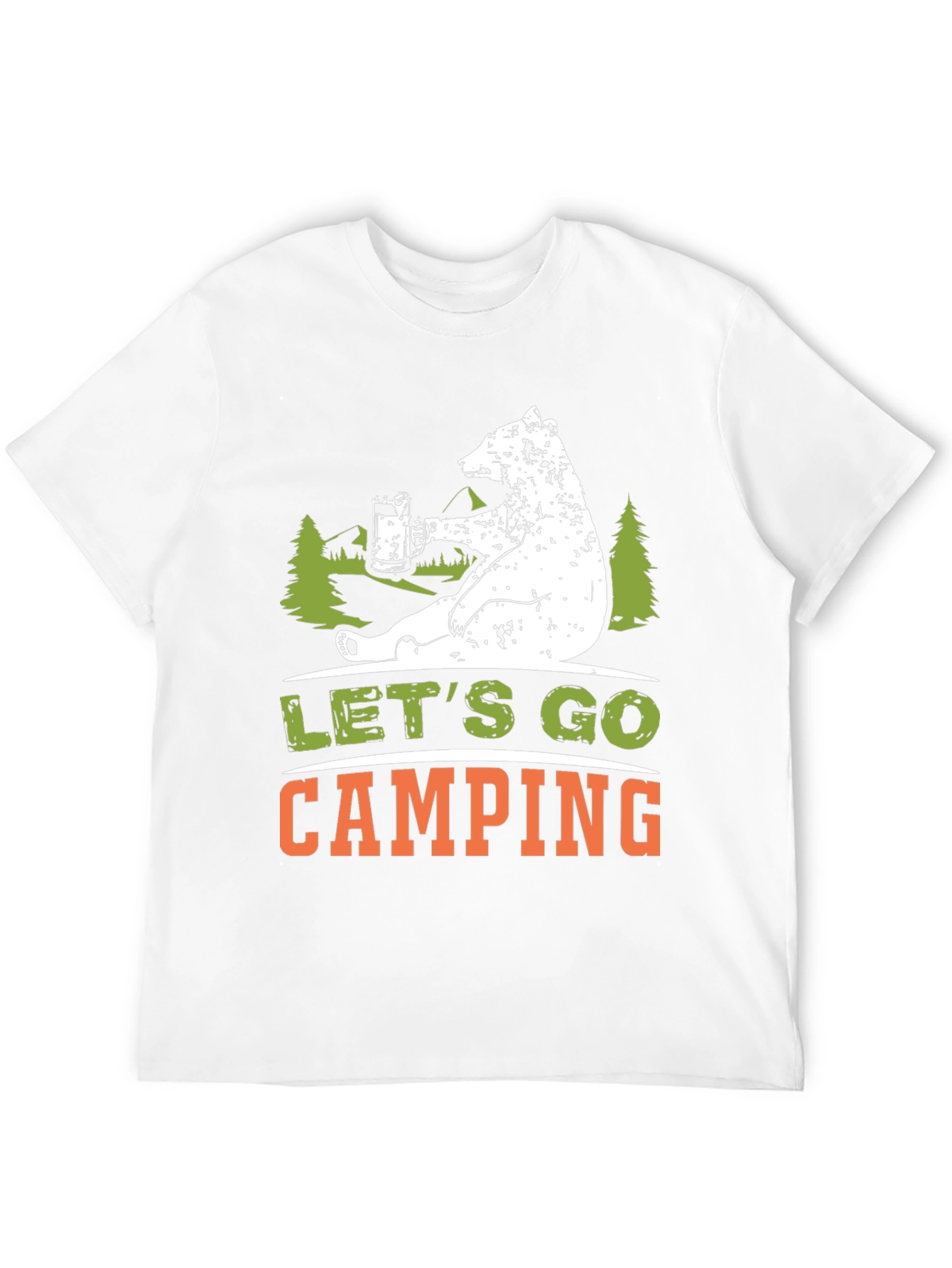 Lets Go Camping Bear Graphic T-Shirt