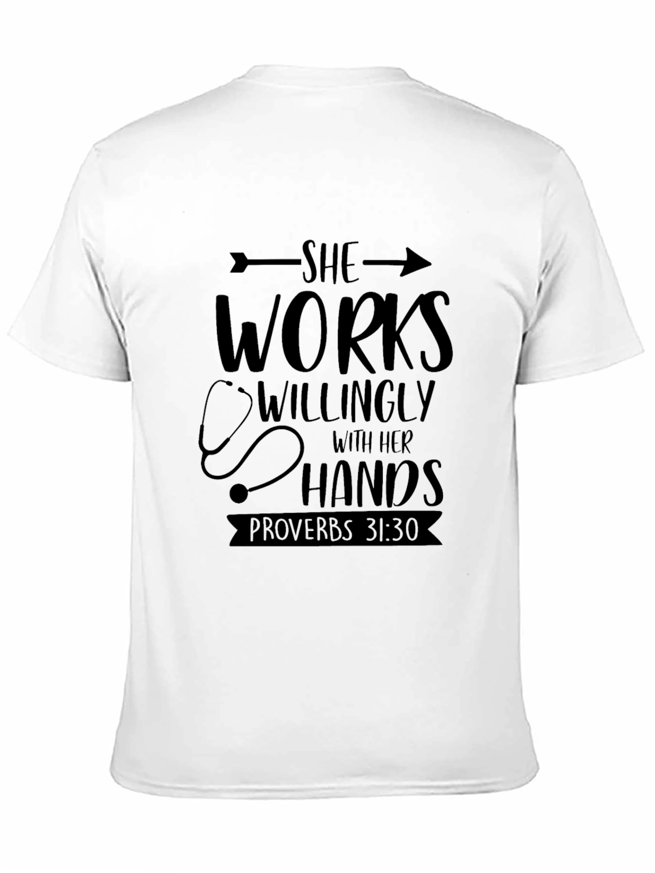 She Works Willingly Black Graphic T-Shirt