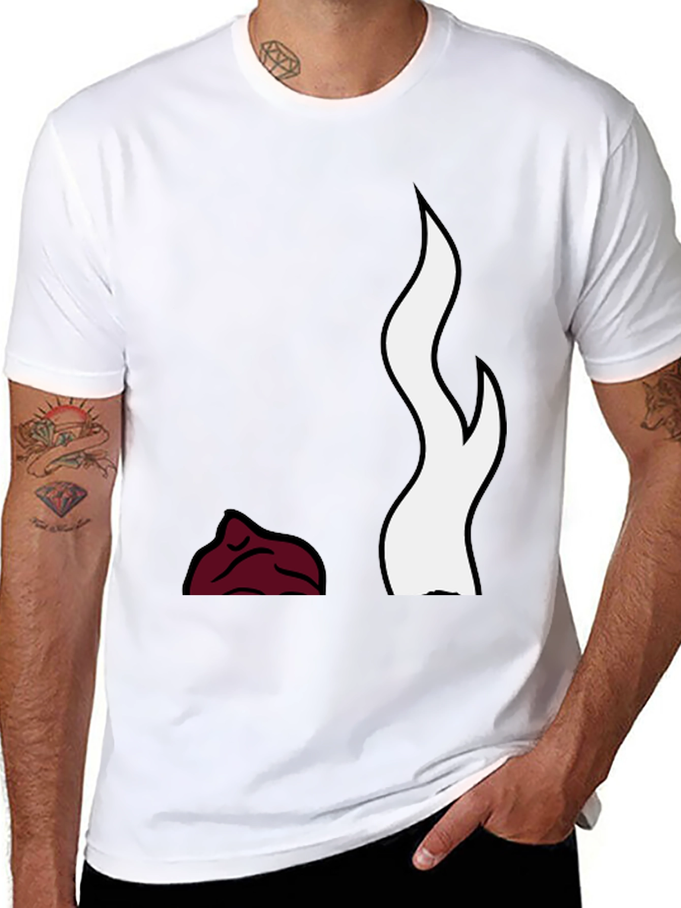 Flame Design Black T-Shirt