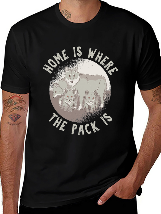 Home is Where the Pack Is - Wolf Family T-Shirt