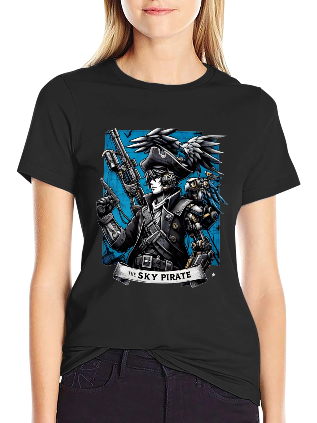 Sky Pirate Graphic T-Shirt - Steampunk Style