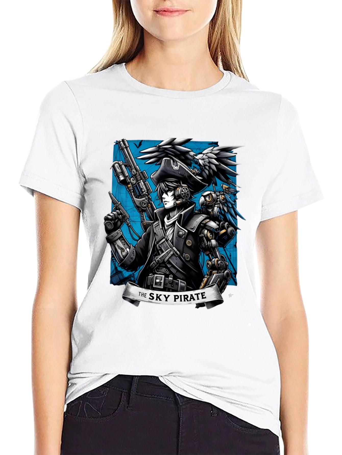 Sky Pirate Graphic T-Shirt - Steampunk Style
