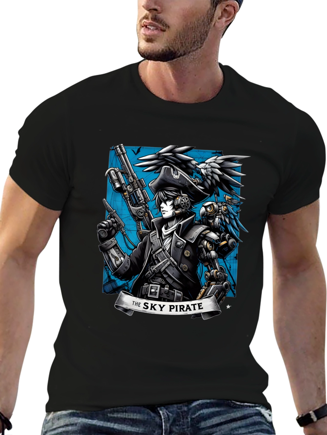 Sky Pirate Graphic T-Shirt - Steampunk Style