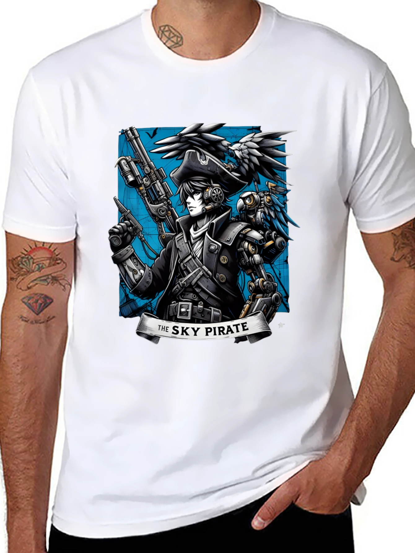 Sky Pirate Graphic T-Shirt - Steampunk Style