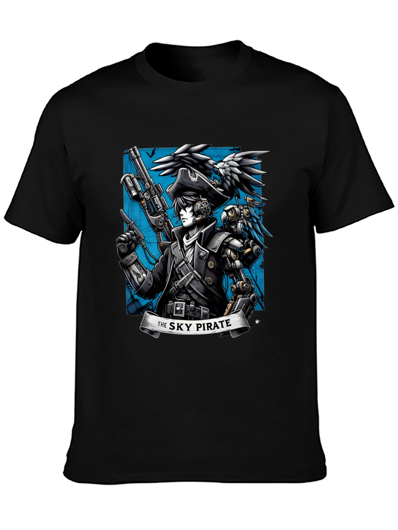 Sky Pirate Graphic T-Shirt - Steampunk Style