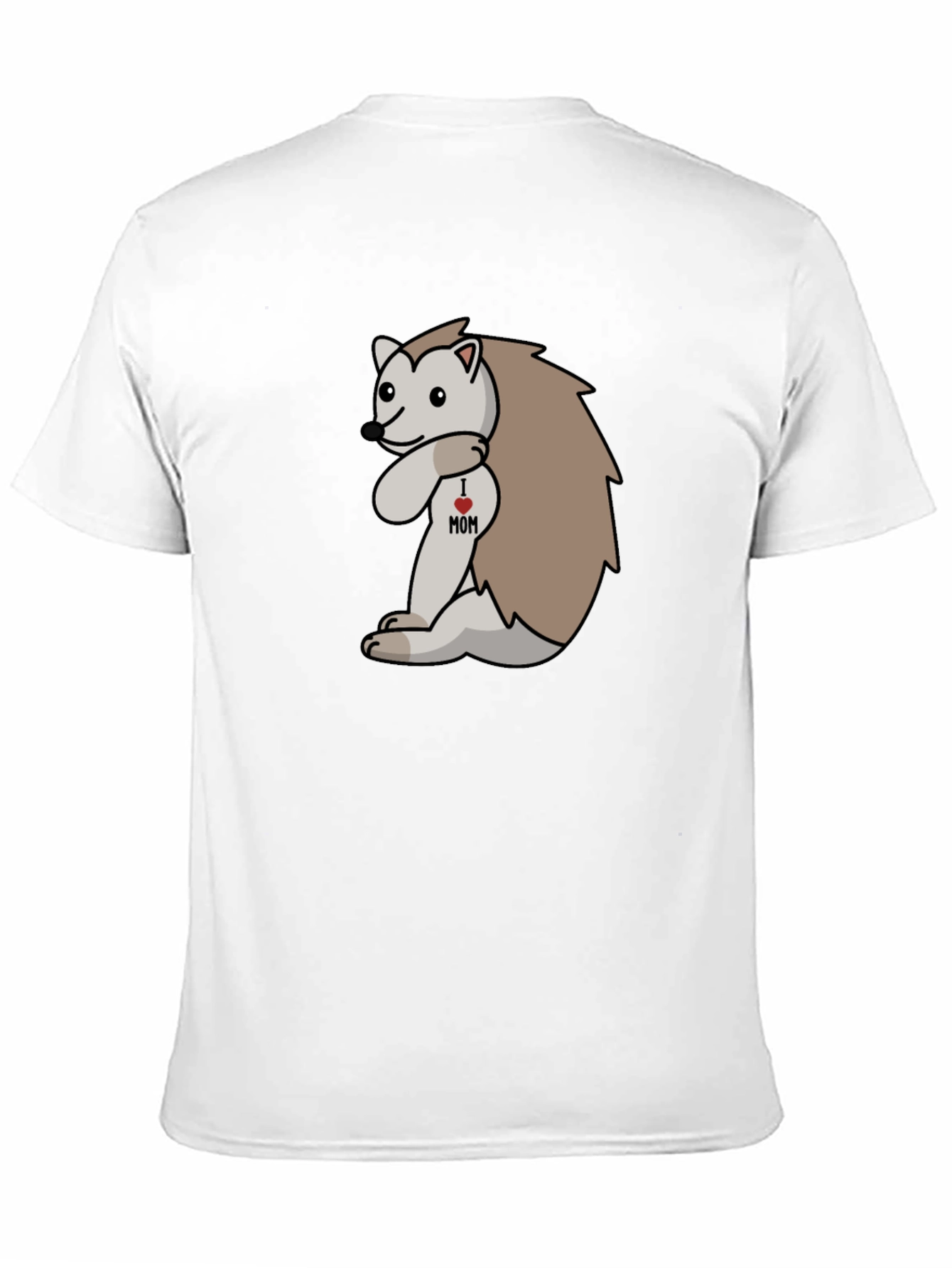 I Heart Mom Hedgehog Black T-Shirt