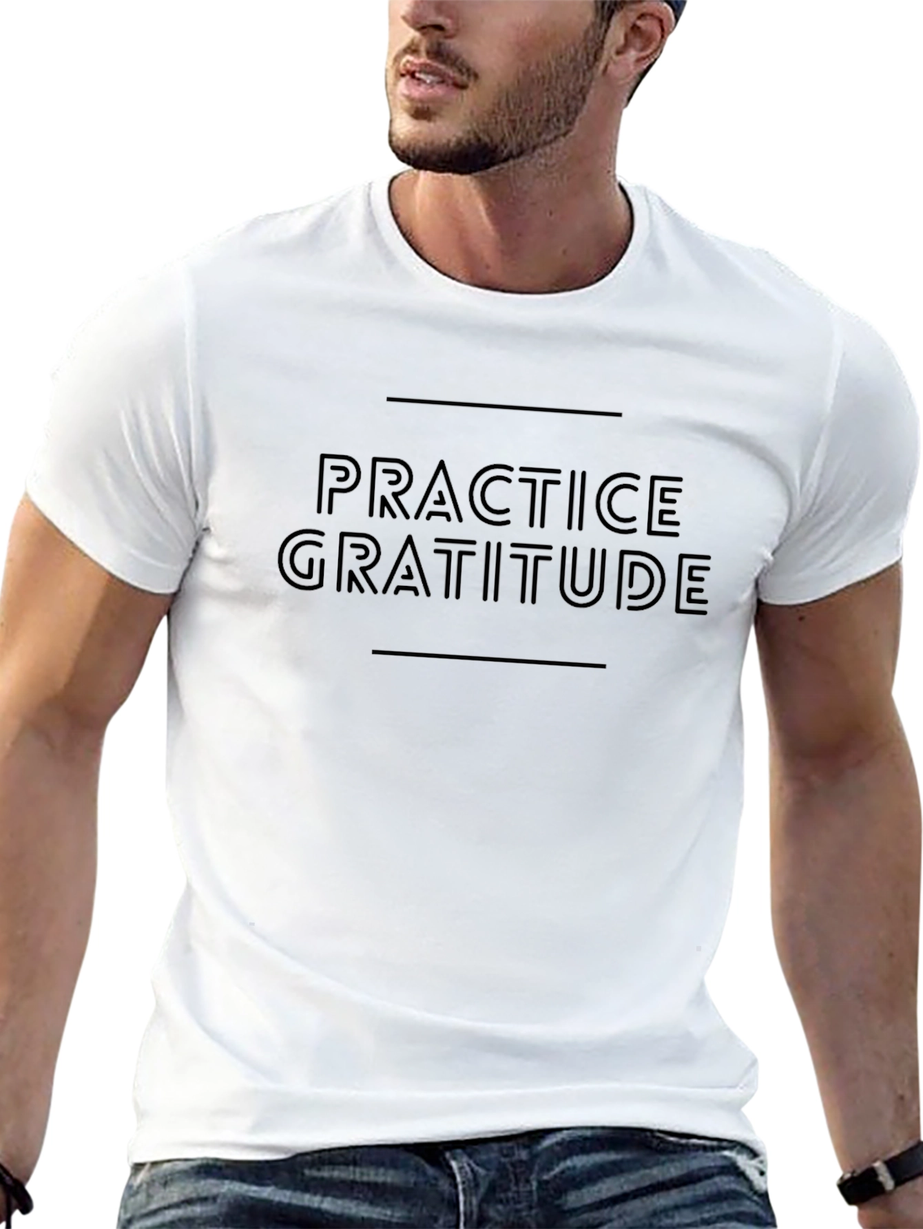 Practice Gratitude Graphic Tee - Black