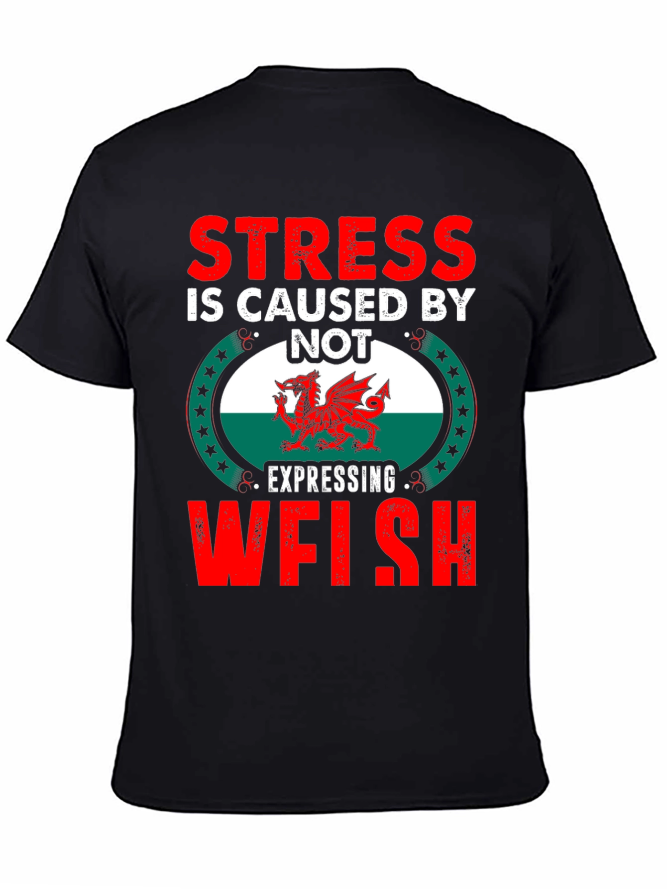 Stress is Caused by Not Expressing Welsh T-Shirt