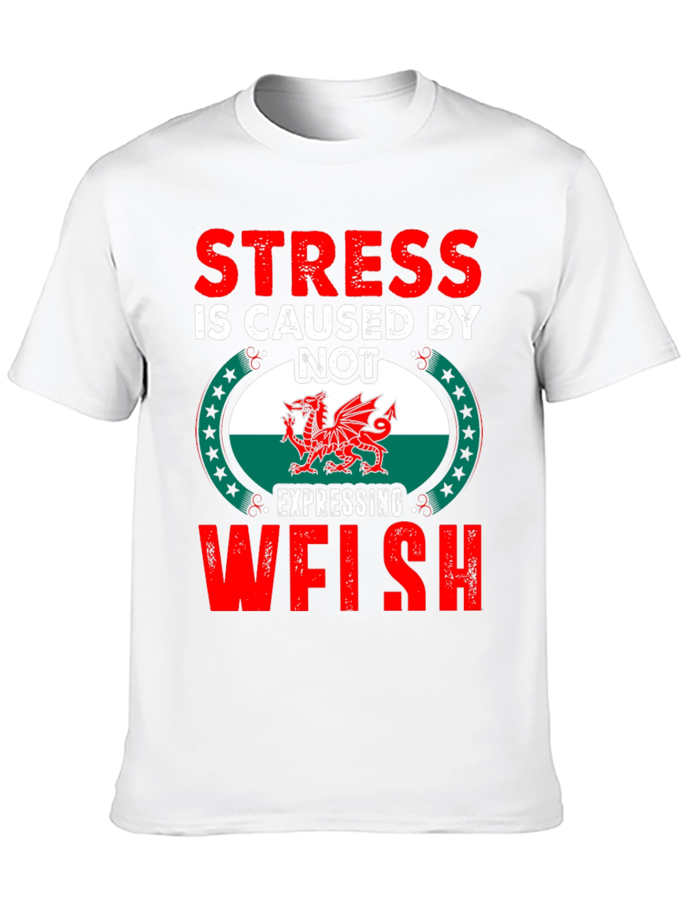 Stress is Caused by Not Expressing Welsh T-Shirt