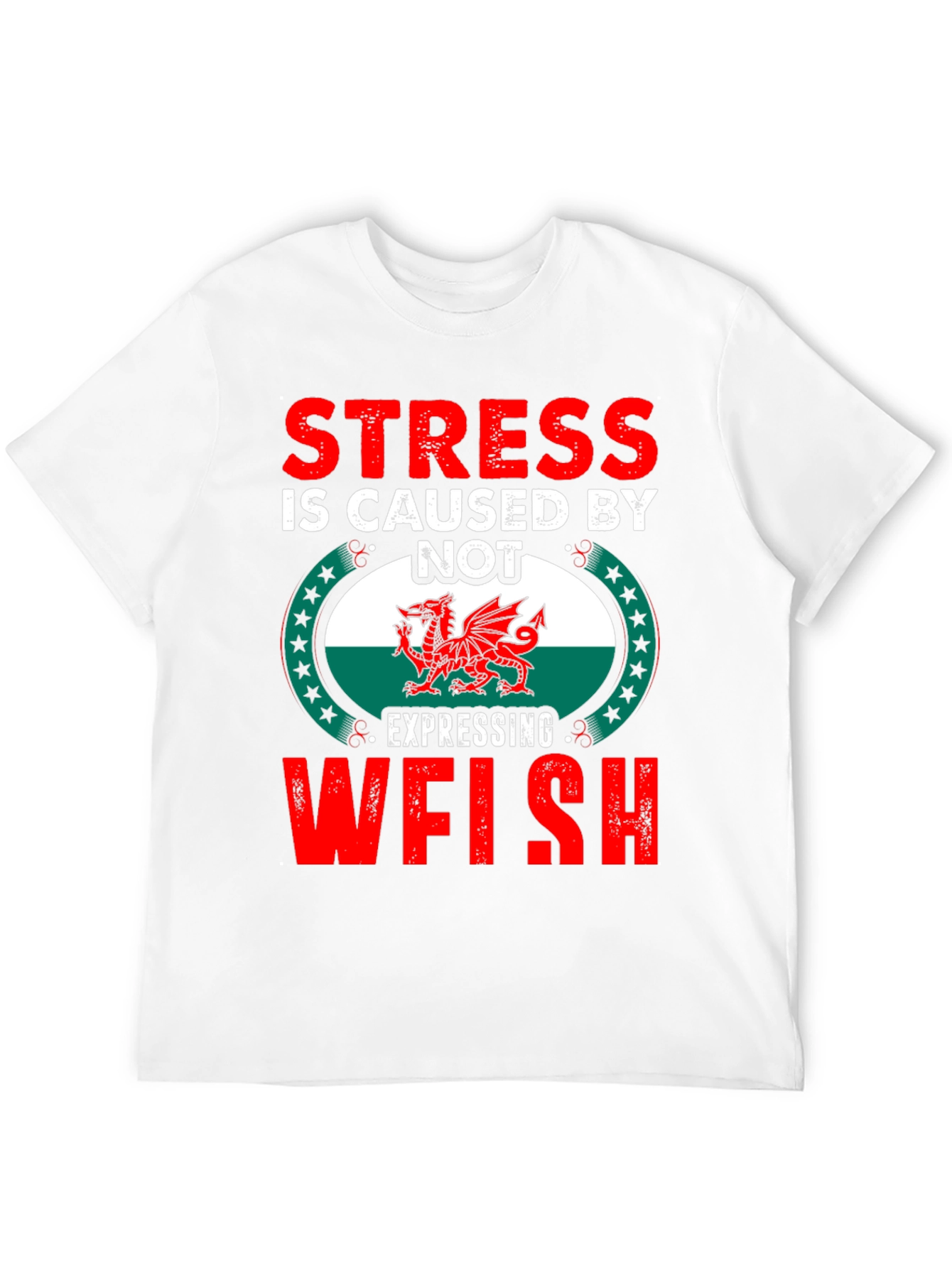 Stress is Caused by Not Expressing Welsh T-Shirt