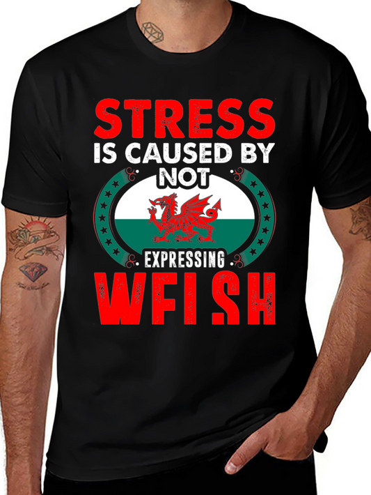 Stress is Caused by Not Expressing Welsh T-Shirt