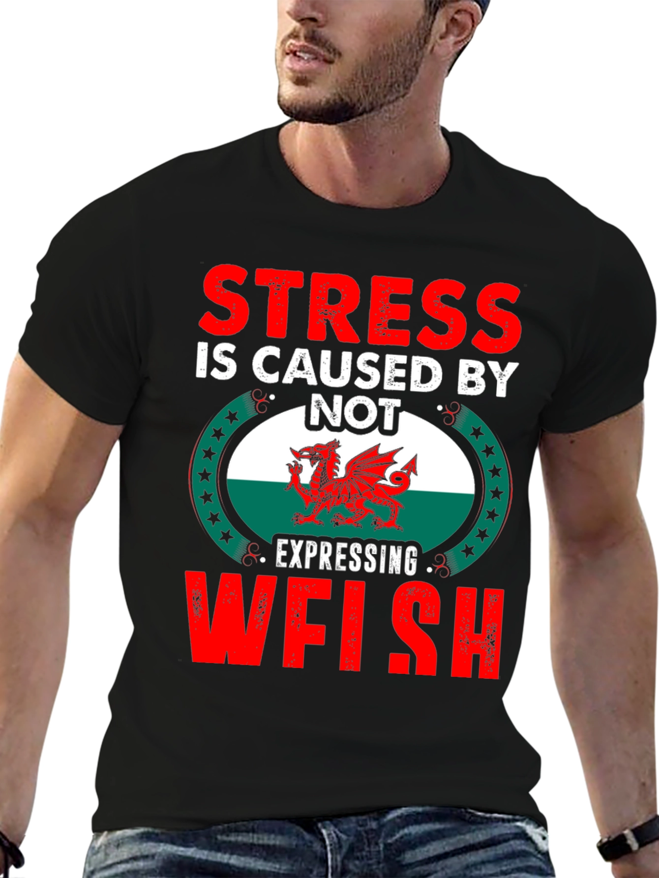 Stress is Caused by Not Expressing Welsh T-Shirt